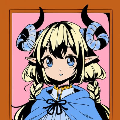 anime girl with horns