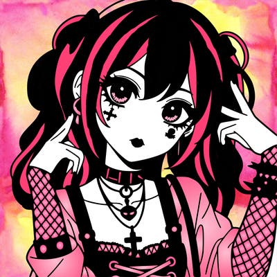 goth anime girl