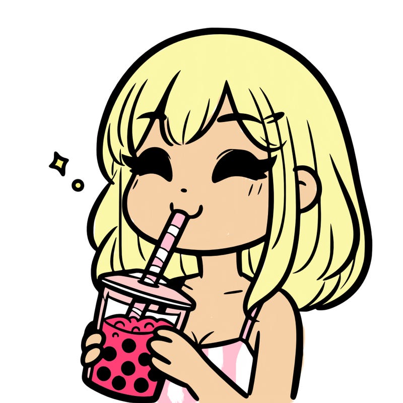 a girl drinking boba