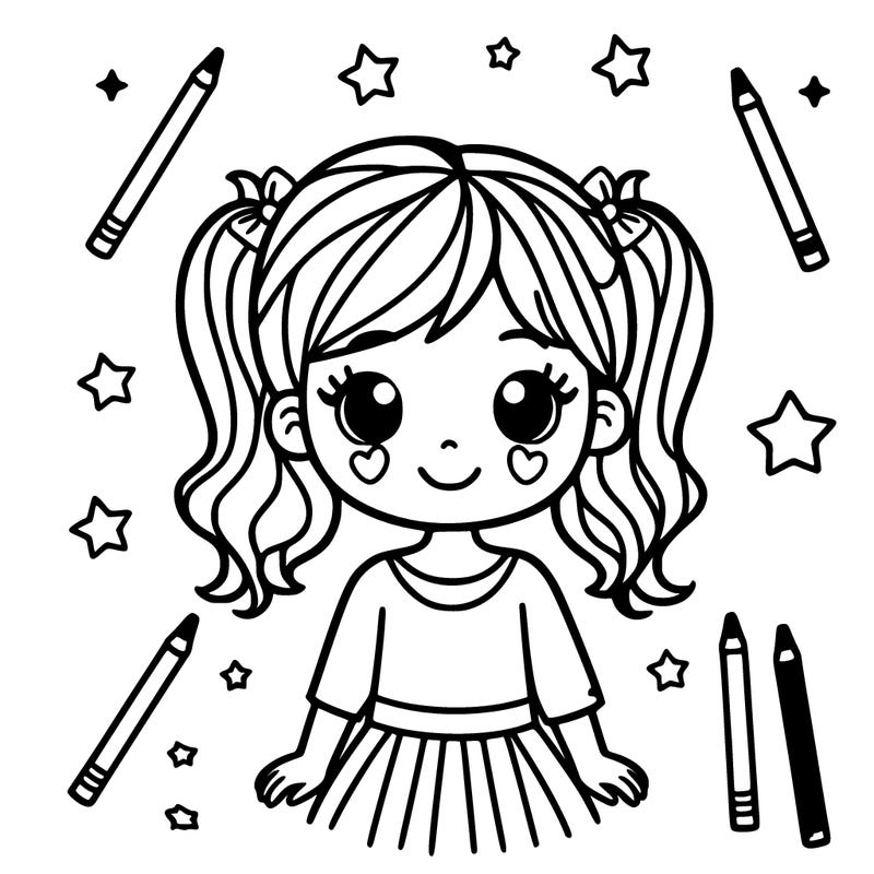 easy girl to color