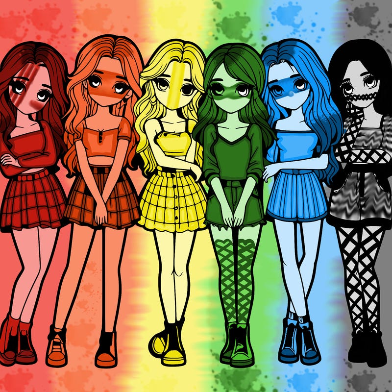 a group of girls realistic