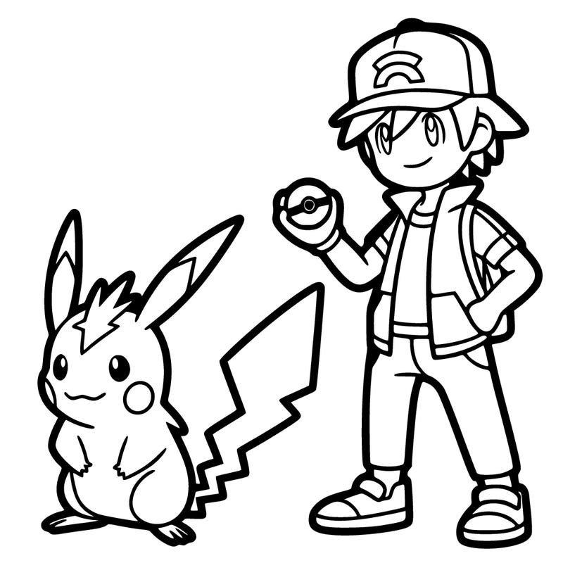 pikachu and his trainer