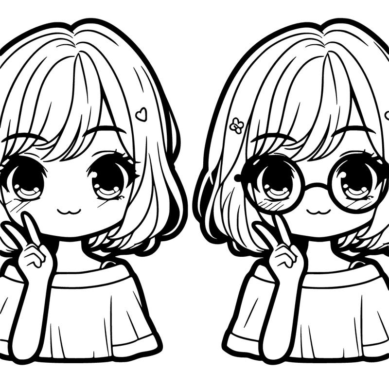 girl with medium length hair and cute glasses