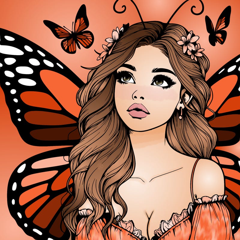 butterfly fairy realistic girl