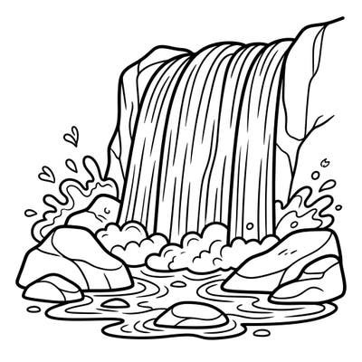 Introduce your little one to the wonder of nature with this delightful waterfall coloring page, specially designed for toddlers. Its bold outlines and large coloring areas make it perfect for developing fine motor skills and sparking creativity.