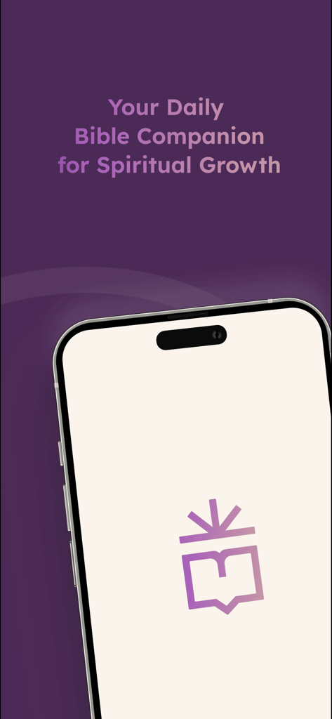 The Bible Companion - Splash screen of The Bible Companion app displaying the text Your Daily Bible Companion for Spiritual Growth