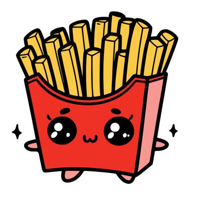a cute. french fries