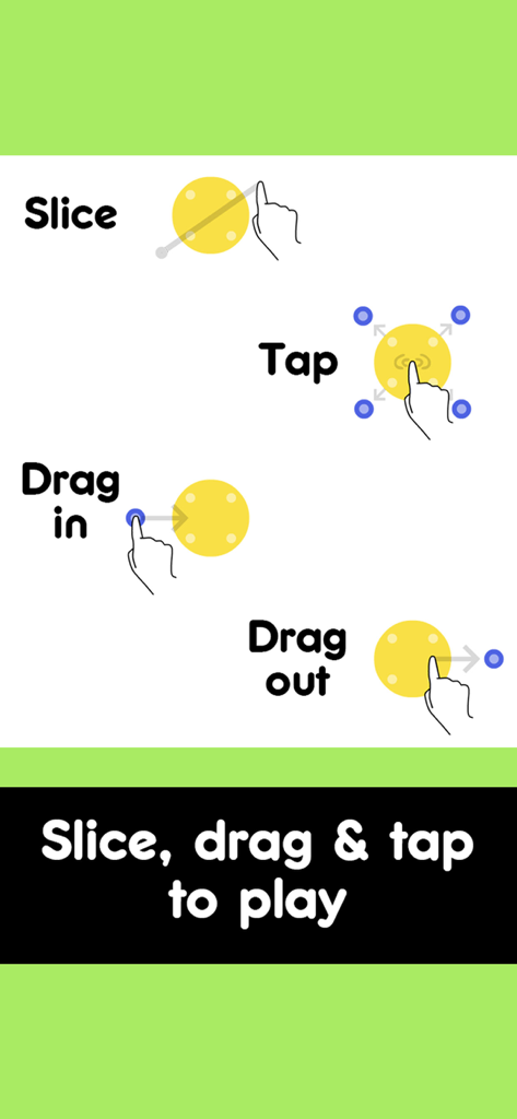 Dexteria Dots - Preschool Math - Guide showing how to slice tap and drag dots to play Dexteria Dots preschool math game