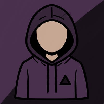 a person with non face waering a hoodie with a small triangle symbol