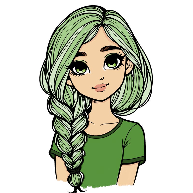 realistic girl with a braid