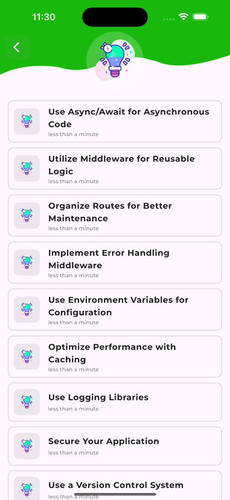 Learn Nodejs and Expressjs - Lista de consejos y mejores prácticas de desarrollo backend de Node.js y Express.js.