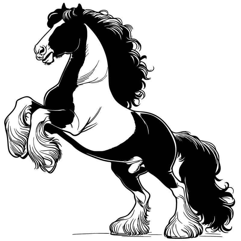 realistic shire horse rearing