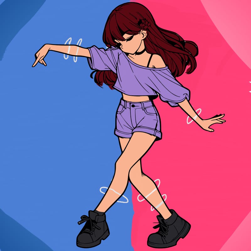 realistic girl danceing