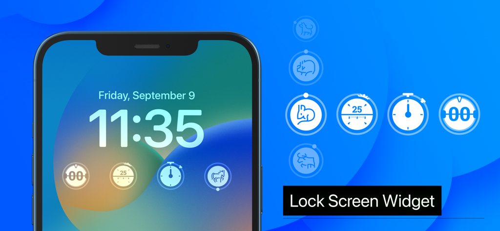 Zen Flip Clock - Minimal Timer - Widgets de la aplicación Zen Flip Clock en la pantalla de bloqueo de un iPhone