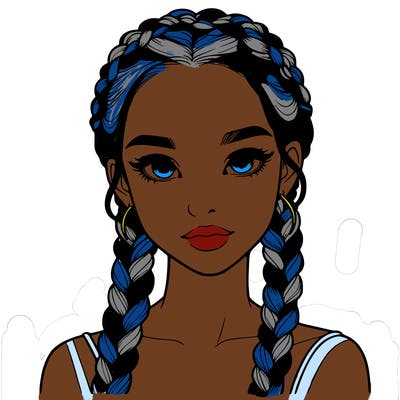 realistic girl with braids