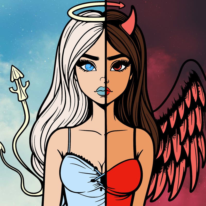 devil vs angel realistic girl