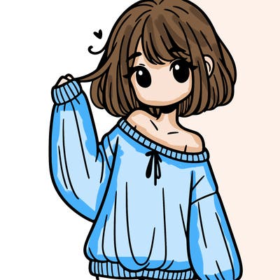 girl in baggy sweater hanging off her shoulder