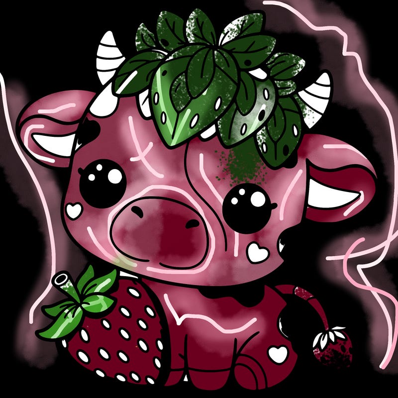 cute strawberry cow