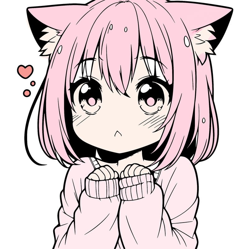 shy anime catgirl