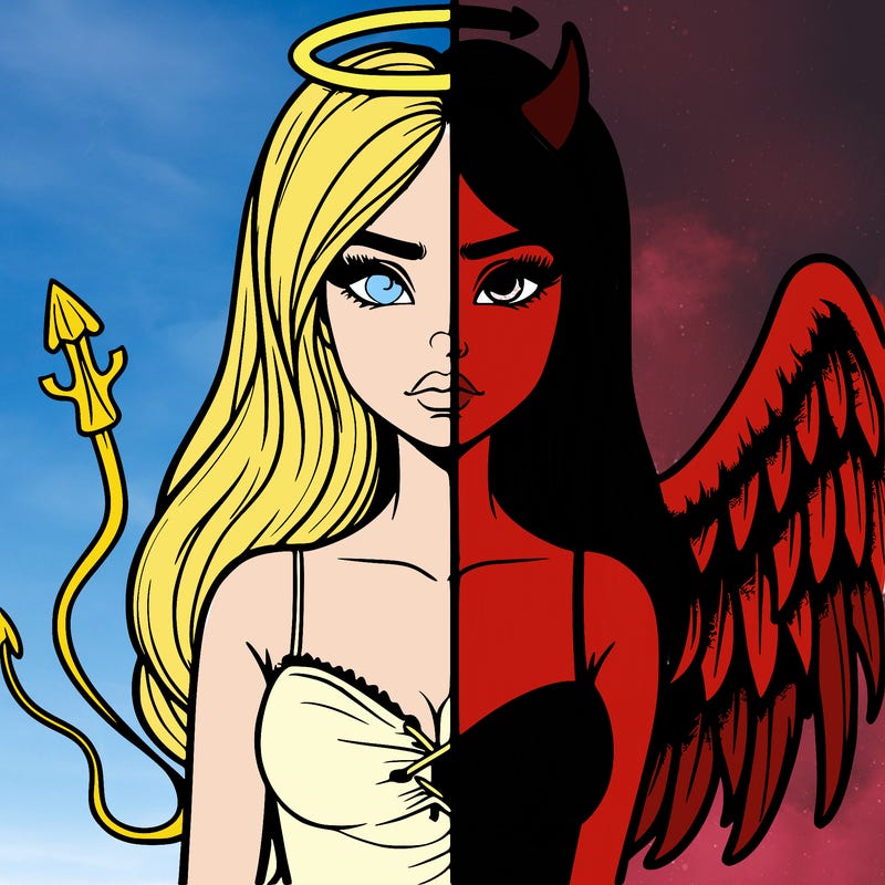 devil vs angel realistic girl