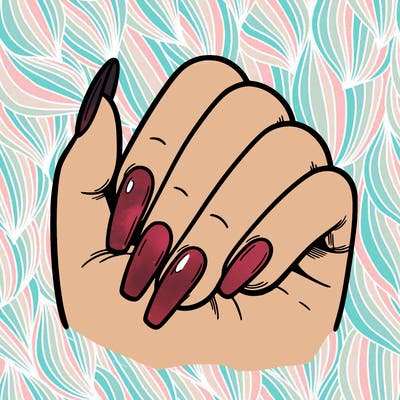 blank nails with blank hand