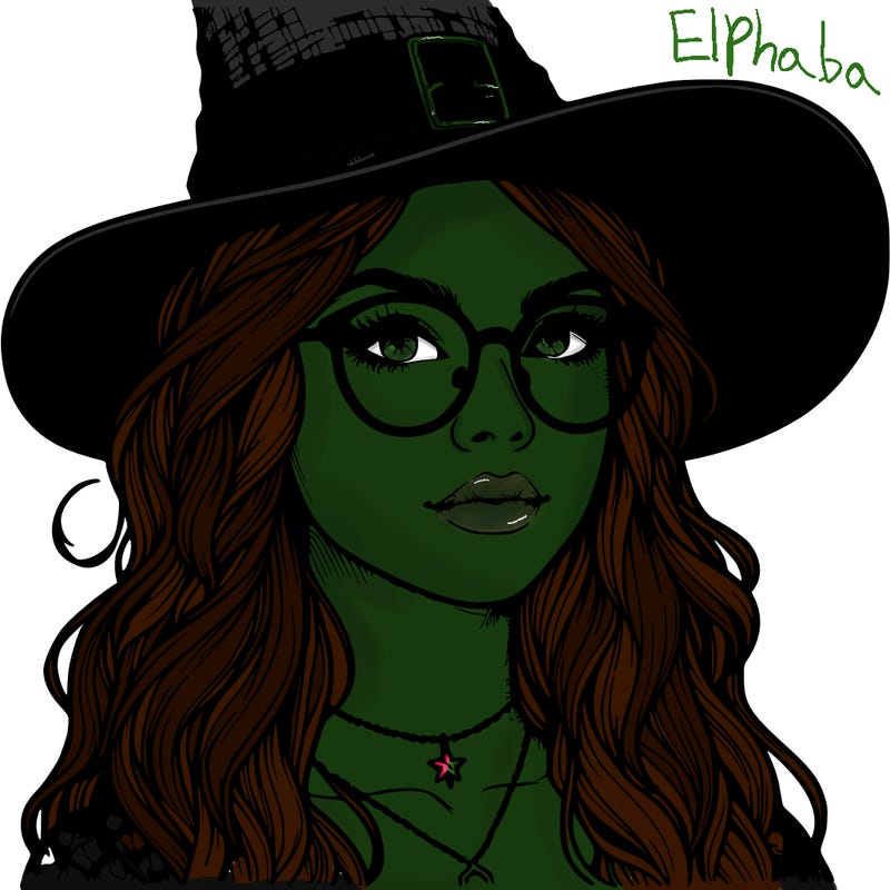 a witch with glasses realistic