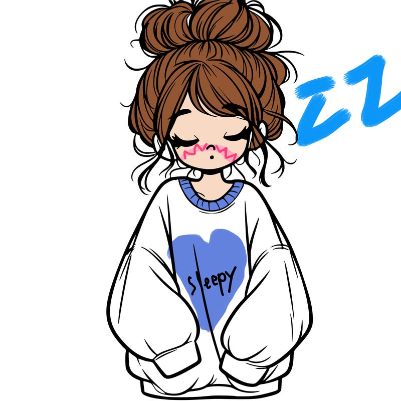 girl with baggy sweatshirt and messy bun