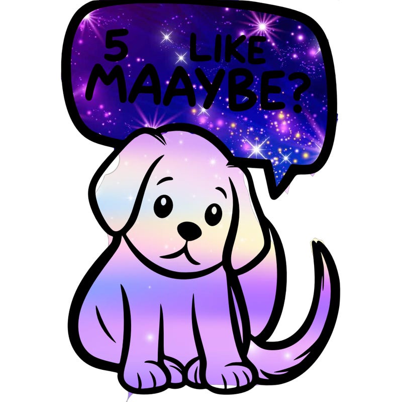 a puppy that says 5 like maybe