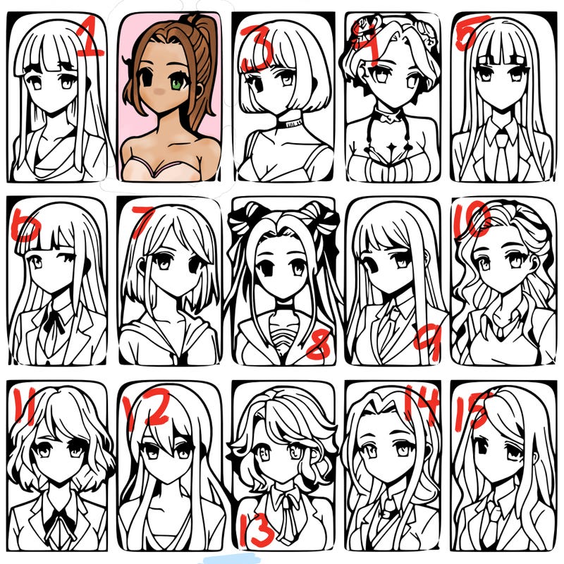 girls that look diffrent anime