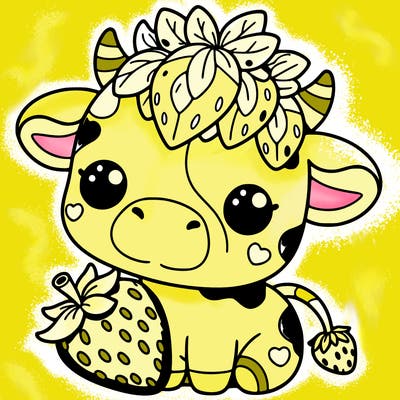 cute strawberry cow