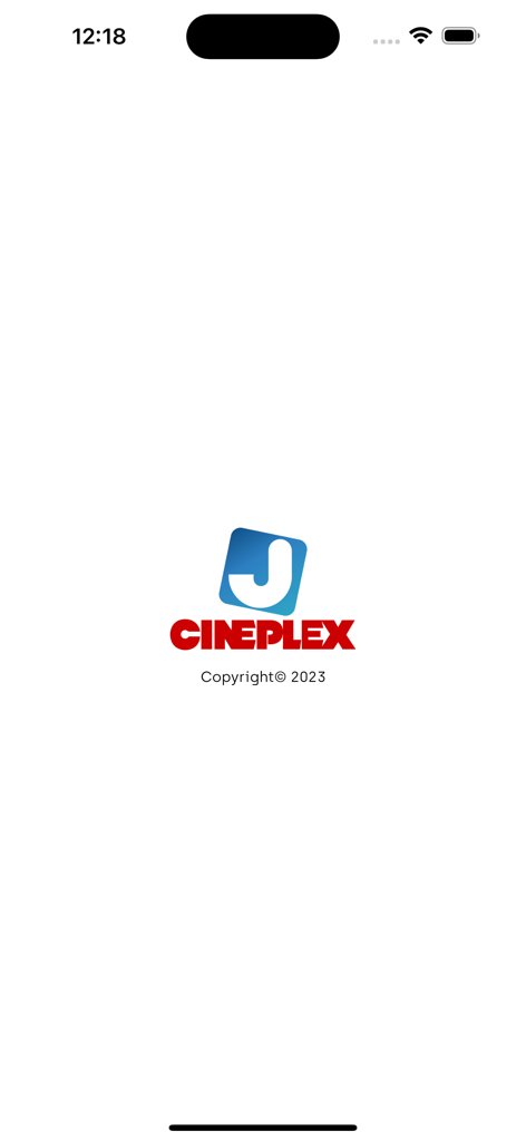 J Cineplex mobile app launch screen with company logo