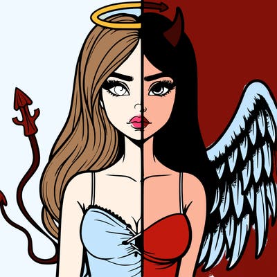 devil vs angel realistic girl