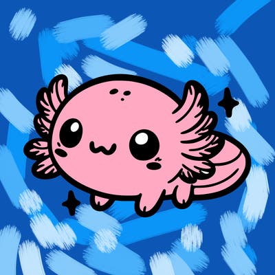 cute easy baby axolotl