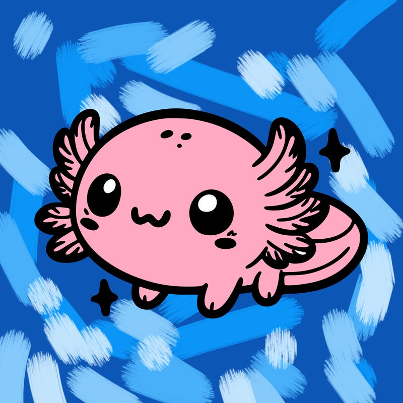 cute easy baby axolotl
