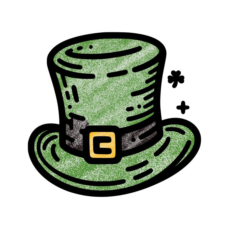 st patrick hat with thin lines