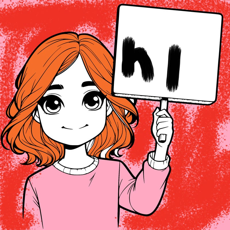 realistic girl holding up a sign