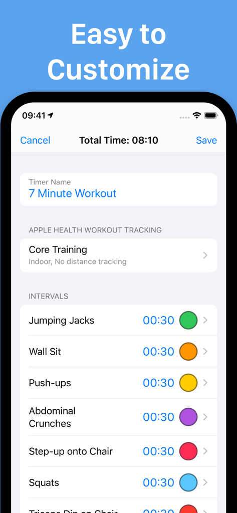 Intervals Pro: HIIT Timer - Customizing a HIIT workout routine in Intervals Pro app