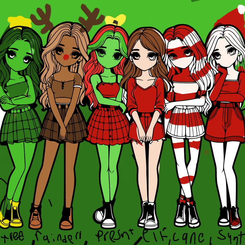 a group of girls realistic