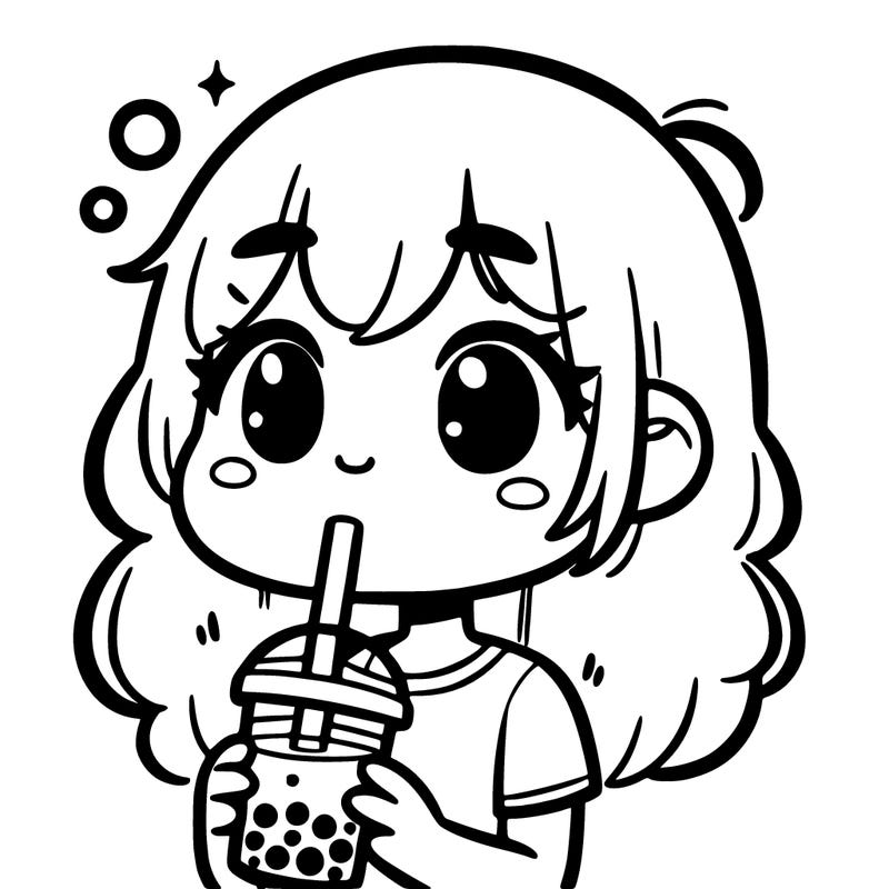 girl drinking boba