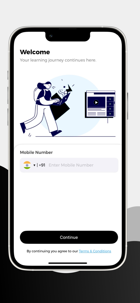 Mission Jeet - Mission Jeet app welcome screen with mobile number login input