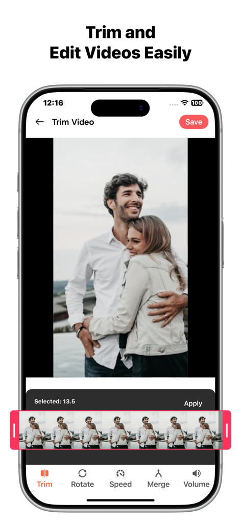 AnyREC: Screen Recorder, Share - Interface for trimming and editing recorded videos in the AnyREC app.
