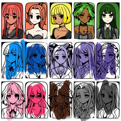 girls that look diffrent anime