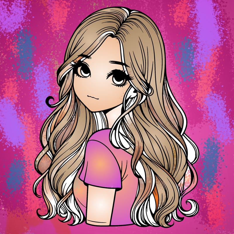 realistic girl with pretty hair