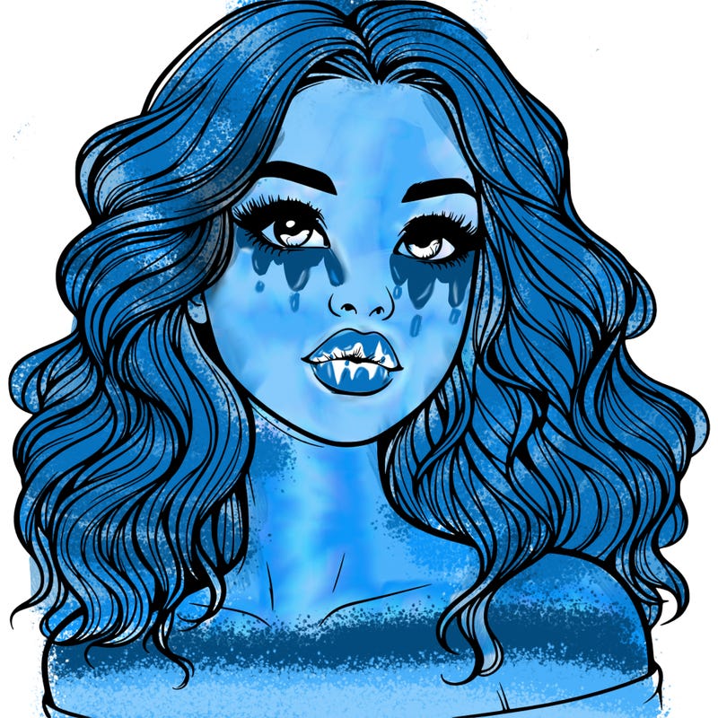 realistic girl with wavy hair and lips