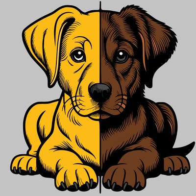 realistic dog split picture