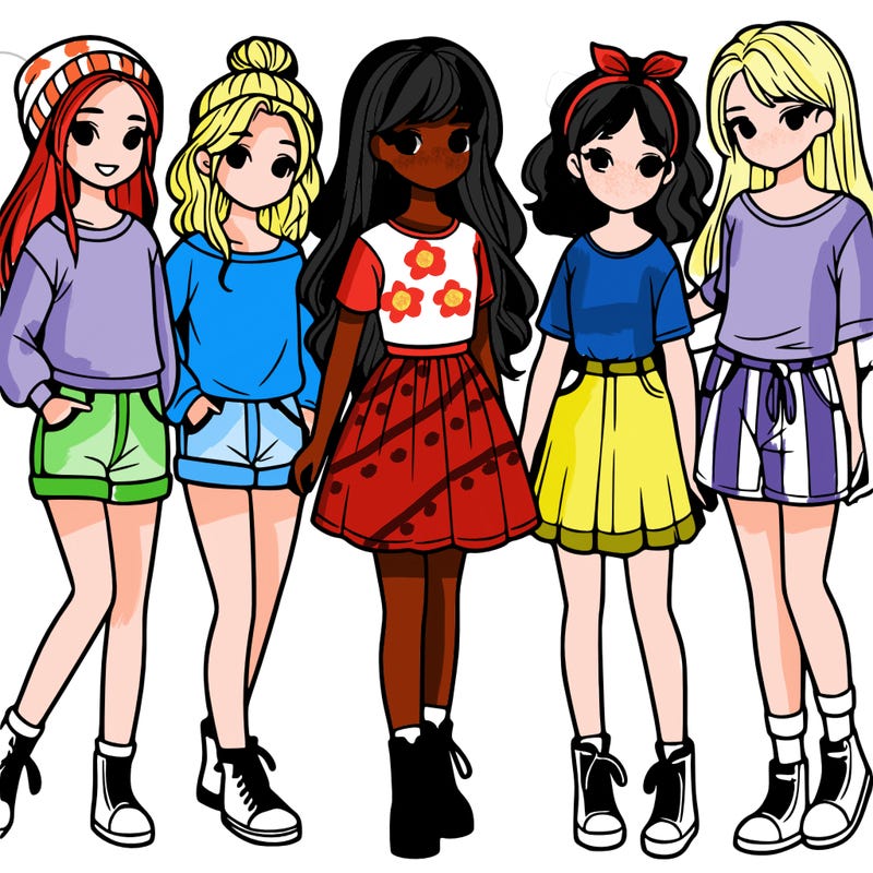 a group of five girls