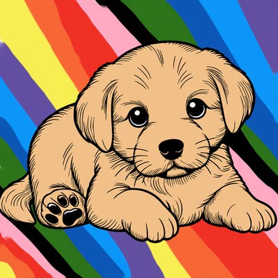 a cute realistic puppy