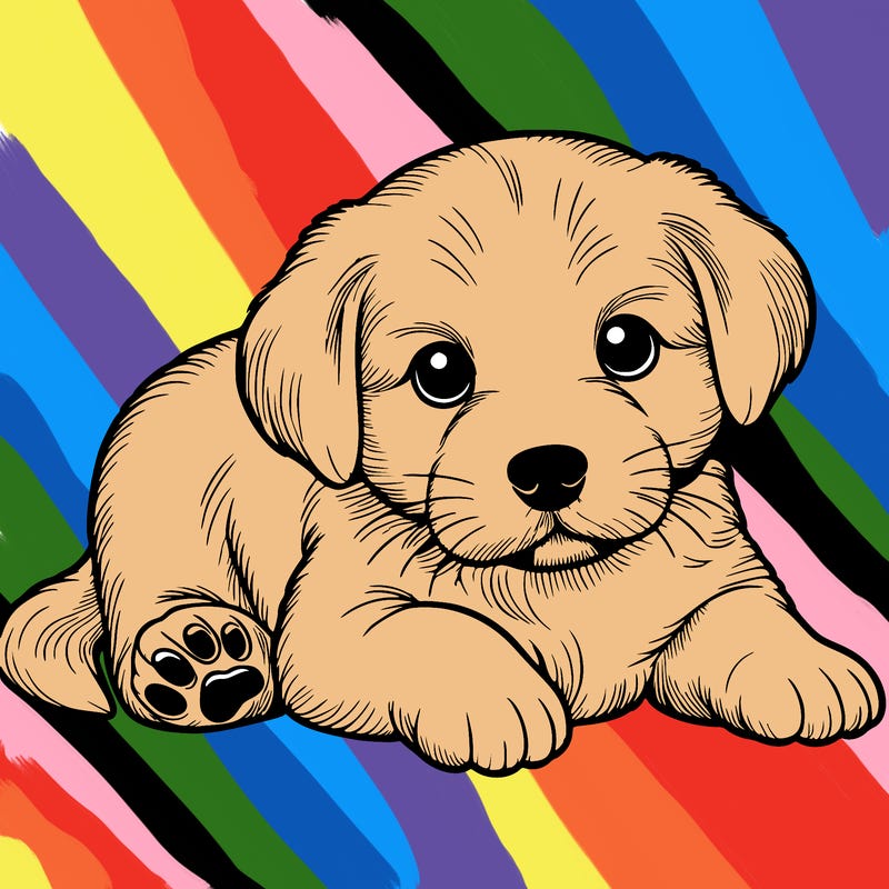 a cute realistic puppy