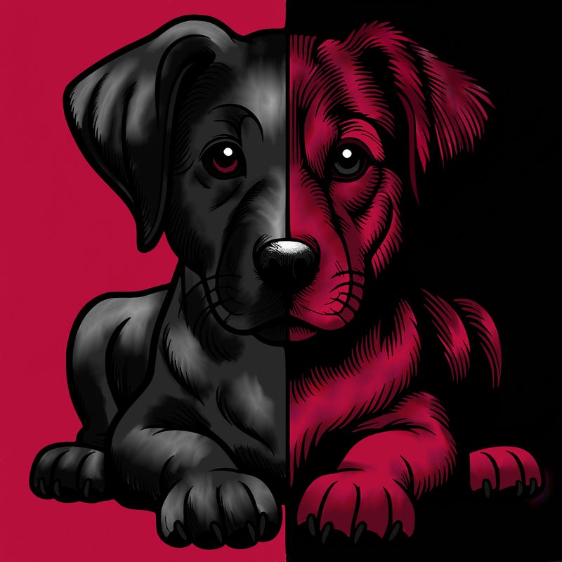 realistic dog split picture