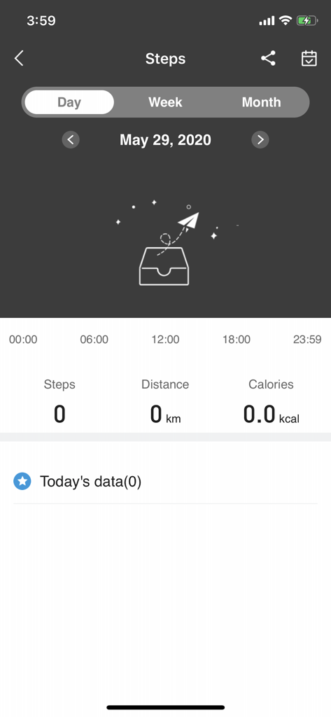 SOUNDPEATS SPORTS - Daily step tracker interface of the Soundpeats Sports app showing distance and calories